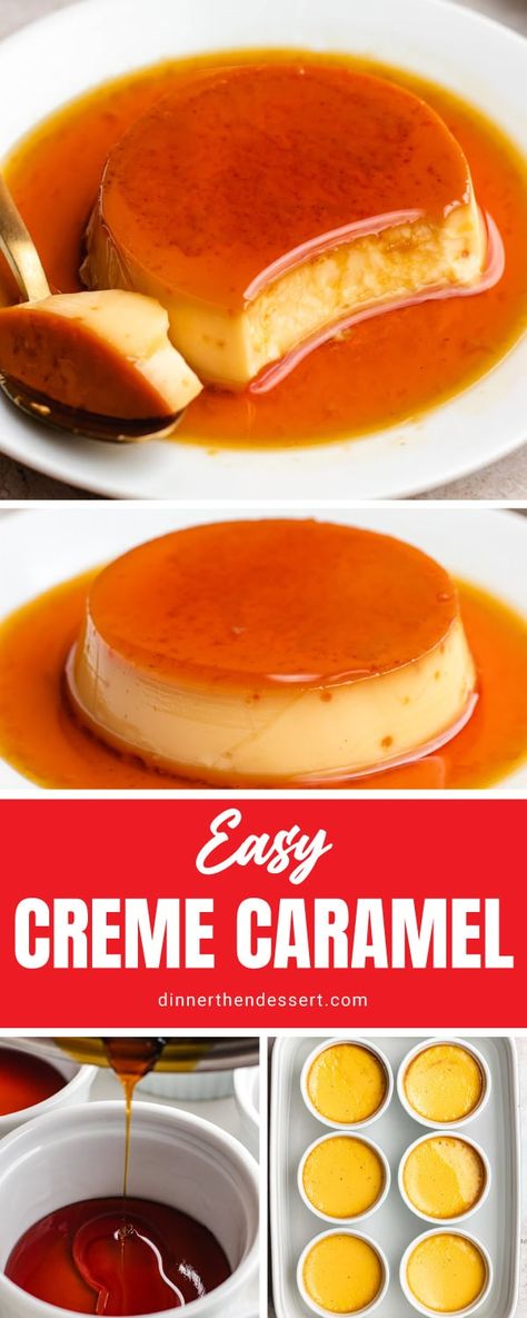 Creme Caramel Recipe Easy, Cooking Cream Recipes, Cream Caramel Recipe, Creme Caramel Recipe, Sparkle Lingerie, Baked Custard Recipe, Custard Baked, Caramel Custard Recipe, Dessert Custard