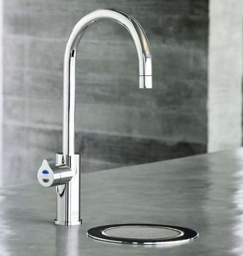 ZIp water tap with font in polished chrome Water Station, Space Saving Kitchen, Small Sink, Plumbing Problems, Water Valves, Laundry Appliances, Water Faucet, Drip Tray, Hard Water