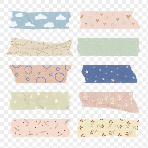 Masking Tape Png, Pastel Collage, Tape Png, Washi Tape Ideas, Digital Art Journal, Cute Scrapbooks, Scrapbook Storage, Tape Sticker, Washi Tape Diy