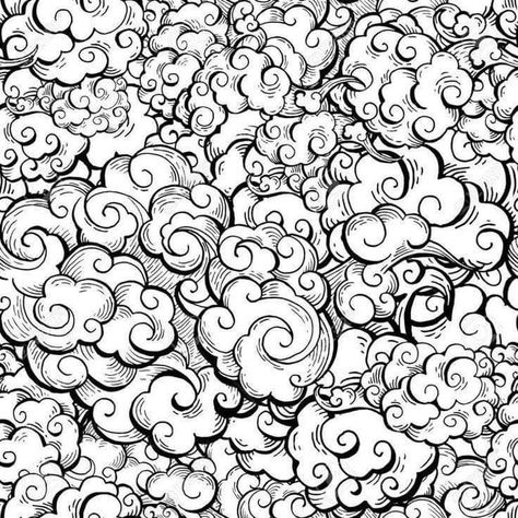 Japan Cloud Art, Cloud Tattoo Filler Backgrounds, Chinese Filler Tattoo, Tattoo Filler Designs Backgrounds, Japanese Cloud Wallpaper, Cloud And Fire Tattoo, Japanese Clouds Drawing, Chinese Cloud Tattoo Design, Chinese Clouds Art