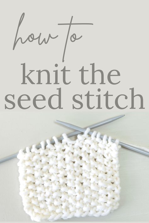 The seed stitch is a simple knitting pattern that involves alternating knit and purl stitches. It creates a lovely reversible fabric that doesn’t curl. If you can knit and purl, you can knit the seed stitch pattern. This post gives step by step, illustrated and video instruction. Knit Stitch Patterns Free, Simple Knitting, Knitting Abbreviations, Design Kitchen Ideas, Crochet Pattern Instructions, Knit Dishcloth, Seed Stitch, Easy Knitting Patterns, How To Knit