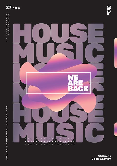 Dj Event Poster Design, We Are Back Poster, Techno Music Poster, Party Posters Design, House Music Flyer, Techno Event Poster, Techno Party Poster, Tech Event Poster, House Music Artwork