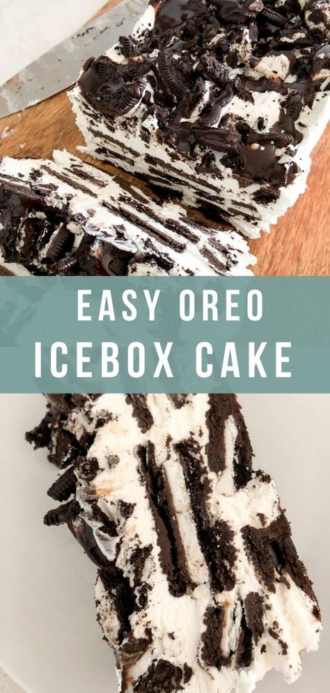 Oreo Ice Box Cake, Fancy Pastry, Oreos Cake, Oreo Icebox Cake, Refrigerator Cake, Ice Box Cake, Icebox Desserts, Oreo Desserts, Oreo Dessert Recipes