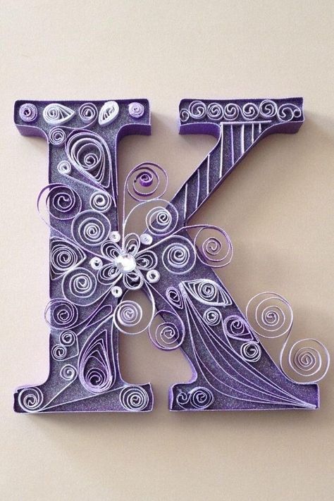 Quilling Letters, Paper Quilling Tutorial, Paper Quilling For Beginners, The Letter K, Paper Quilling Flowers, Quilling Work, Desain Quilling, Paper Quilling Patterns, Quilled Paper Art