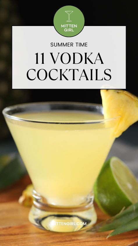 Summer time is the perfect time for cold, refreshing vodka cocktails? There’s nothing like a warm weather happy hour with pretty drinks, especially when my cocktail is made with summer's seasonal ingredients like fresh berries, herbs, and other in season produce. Drink Of The Day Cocktails, Drinks Made With Vodka Easy, Simple Cocktails Vodka, Summer Vodka Drinks Easy, Non Sweet Alcoholic Drinks, Summer Time Cocktail, Party Drinks Alcohol For A Crowd Vodka, Happy Hour Drink Ideas, Vodka Mixed Drinks Recipes Easy