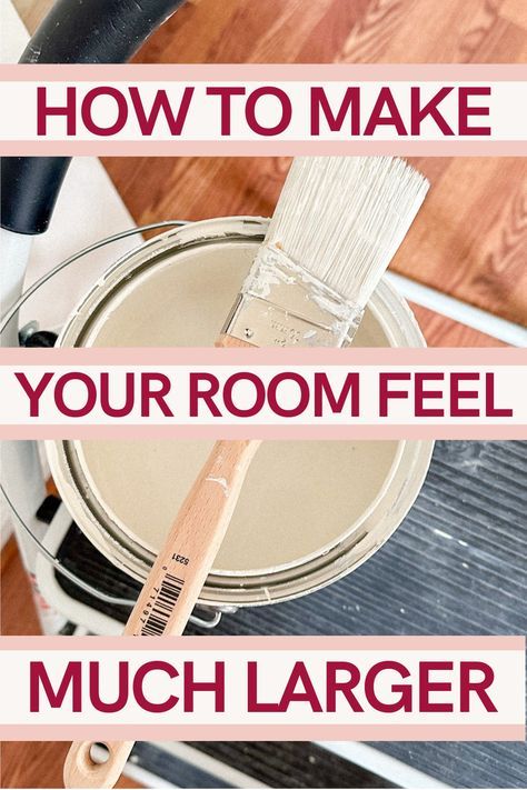 If you are wanting to use paint to make room look bigger, this post is for you! You can truly use colors to make a room look bigger and have such a big impact! How To Paint Rooms To Look Bigger, Colours To Make A Room Look Bigger, Colours That Make Rooms Look Bigger, Paint To Make Small Rooms Look Bigger, Tiny Bedroom Color Ideas, Wall Colors To Make Room Look Bigger, Paint Room To Look Bigger, Paint Colors To Make A Small Bedroom Look Bigger, Painting A Room To Look Bigger