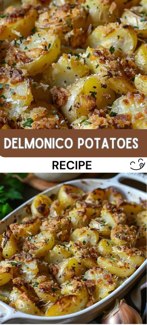 Delmonico Potatoes Recipe 1000 Layer Potatoes, Delmonico Potatoes Recipes, Different Potato Recipes, Potato Blossom Recipe, Frozen Potato Recipes, Potatoes Delmonico, Dinner Recipes With Potatoes, Canned Potatoes Recipes, Steakhouse Sides