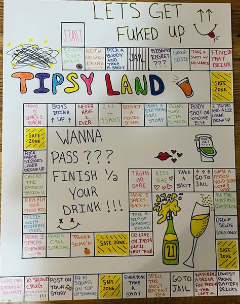 20 Birthday Games Ideas, 21 Games Drinking, Party Drinking Ideas, Party Games No Drinking, Drinking Birthday Games, Drink Board Games, Cards Against Humanity Drinking Game, Tipsy Board Game, 21 Party Games