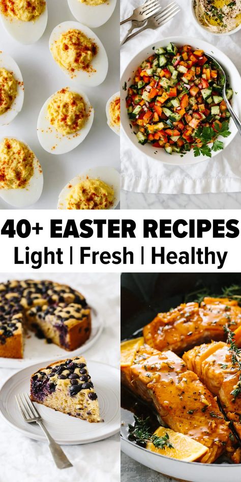 40+ Healthy Easter Recipes Easter Food Recipes, Healthy Easter Brunch, Healthy Easter Dessert, Vegetarian Easter, Healthy Easter Recipes, Easter Side Dishes, Bite Size Snacks, Easter Appetizers, Easter Dishes