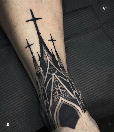 Polish Sleeve Tattoo, Gothic Ghost Tattoo, Cathedral Leg Sleeve, Goth Window Tattoo, Cathedral Arm Tattoo, Cathedral Leg Tattoo, Gothic Japanese Tattoo, Cathedral Sleeve Tattoo, Cathedral Tattoo Sleeve