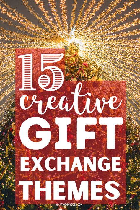 Here are 15 super cute Christmas gift exchange themes for your next Christmas party with family, friends, or coworkers! I always love holding gift exchanges because everyone goes home with a gift, but you can still stick to a predetermined budget. Work Christmas Party Gifts, Christmas Gift Giving Themes, Christmas Gift Giving Traditions, Group Present Ideas, Group Friend Gifts, Valentines Gift Exchange Ideas, Christmas Gifts For Family Friends, Funny Christmas Exchange Gifts, Holiday Party Gift Exchange Ideas