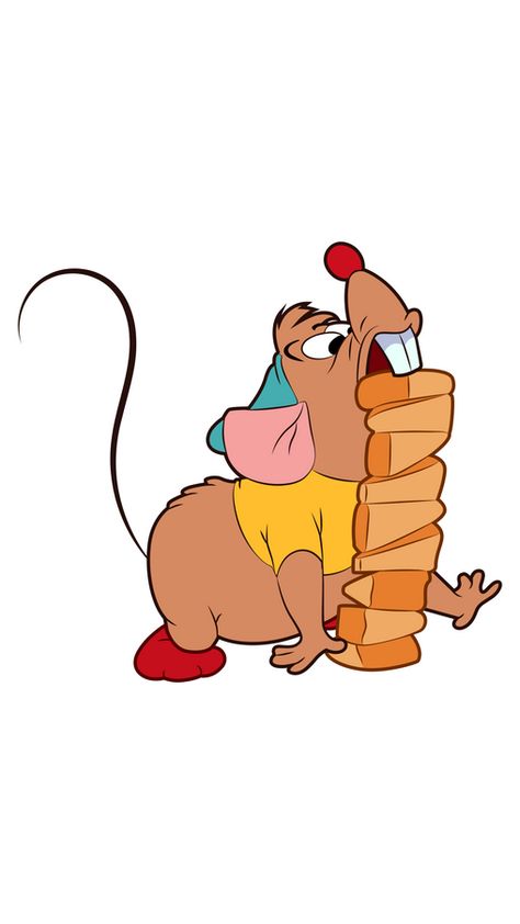 This portly brown mouse in a green hat, yellow shirt, and brown shoes is called Gus and he is a close companion of Cinderella. Gus loves to eat, especially delicious cheese! The cartoon sticker with... Cinderella And Mice, Gus The Mouse, Cinderella Mouse Drawing, Gus Gus Drawing, Gus Gus Wallpaper, Gus Gus Tattoo, Gusgus Cinderella, Disney Cartoons Characters, Gus Gus Cinderella