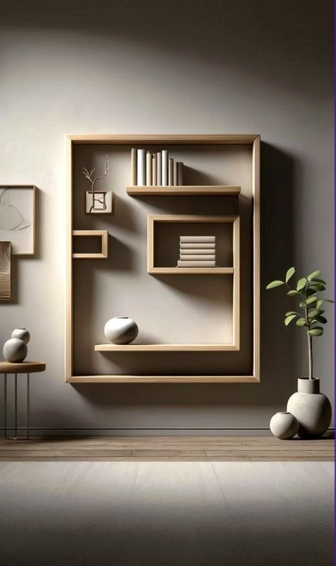 Bookshelf Designs For Bedroom, Wall Shelves Design Modern, Office Shelves Ideas, Book Shelf Design Modern, Living Room Showcase Design, Book Shelf Design Ideas, Creative Shelf Design, Shelving Next To Fireplace, Show Case For Living Room