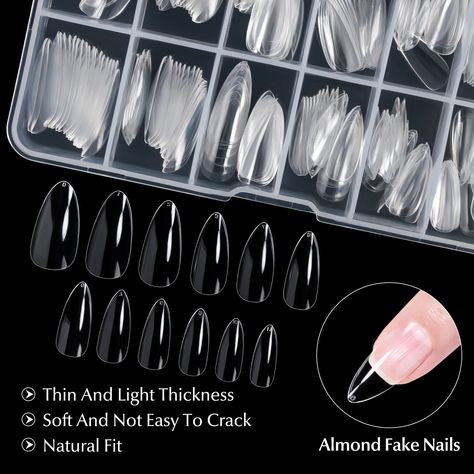 Nail Oval, Almond Nail Tips, Clear Nail Tips, Nail Short, Nail Equipment, Short Almond Nails, Soft Gel Nails, Clear Nail, Gel Nail Tips