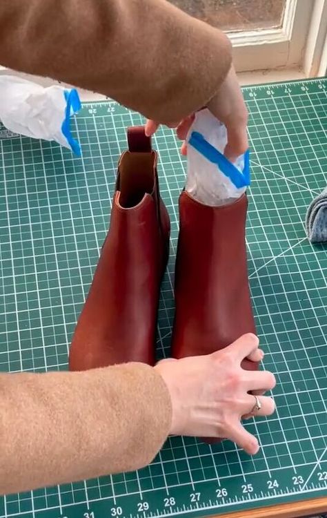 Do you have a pair of leather shoes and want to stretch them in? Here, I’m going to share with you a great way to stretch leather shoes. Leather Boots Diy, Stretch Leather Shoes, Stretch Leather Boots, Boots Diy, Shoe Stretcher, How To Stretch Shoes, Inside Shoes, How To Stretch Boots, Shirt Dress Casual