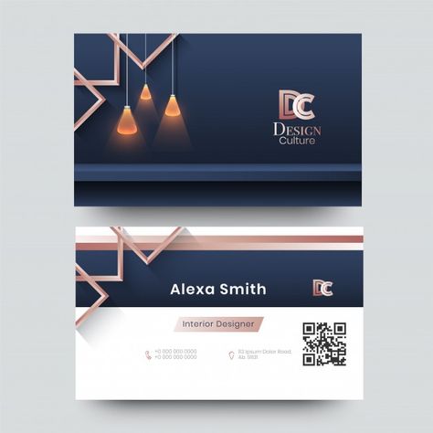 Business card for decorator, designer, a... | Premium Vector #Freepik #vector #business #card #design #template Interior Design Business Cards Ideas, Card Architect, Herbalife Business Cards, Architecture Business Cards, Interior Designer Business Card, Logo Design Agency, Business Card Texture, Stock Design, Name Card Design