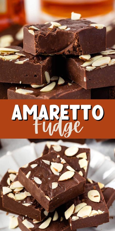 Moonshine Fudge Recipes, Fudge With Alcohol, Boozy Candy Recipes, Boozy Fudge Recipes, Alcoholic Fudge, Paula Deen Fudge, Amaretto Fudge Recipe, Rum Fudge Recipe, Almond Joy Fudge Recipe