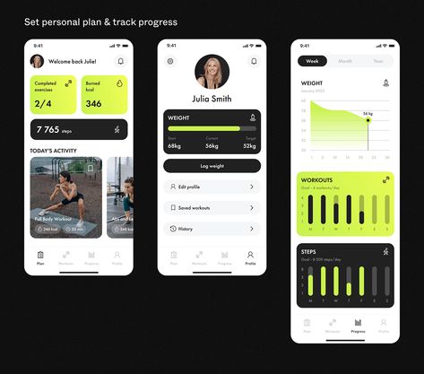 GotFit. Fitness app :: Behance Fitness App Interface, Fitness App Ui Design, Sport App Design, Fitness Apps Design, Fitness App Ui, Ui App Design, Gym App, Running App, Ui Ux 디자인