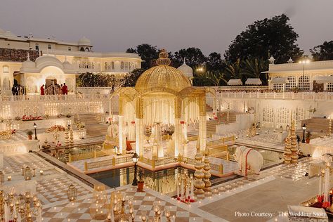 Grand Mandap Decor, Indian Wedding Udaipur, Indian Wedding Rajasthan, Rajasthan Destination Wedding, Destination Wedding Indian Rajasthan, Rajasthan Wedding Venues, Jaipur Wedding Venues, Grand Indian Wedding Decor, Wedding Aesthetics Indian