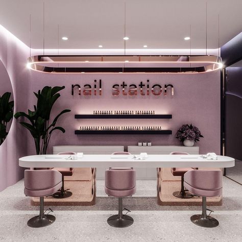 Ideas Decoracion Salon, Beauty Bar Salon, Beauty Shop Decor, Ruangan Studio, Nail Salon Interior Design, Beauty Salon Interior Design, Nail Salon Interior, Beauty Room Salon, Hair Salon Design