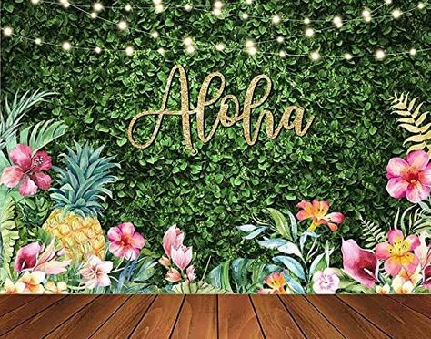 This Aloha backdrop is perfect for your next Hawiian theme party! This is great to hang and be used as a photo backdrop or use as a desert table backdrop. This is great for a Brisal shower, baby shower or even a birthday party because this is so versatile Aloha Party Decorations, Hawaii Theme, Hawaiian Party Theme, Beach Backdrop, Luau Party Decorations, Aloha Party, Hawaiian Party Decorations, Luau Theme Party, Party Photo Backdrop