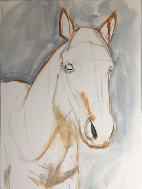 Painting A Horse, Diy Horse Painting, Horse Painting Simple, How To Paint Horses, Painting Horses Acrylic, Paintings Of Horses, Horse Painting Tutorial, Easy Horse Paintings For Beginners, Paint Horse Drawing