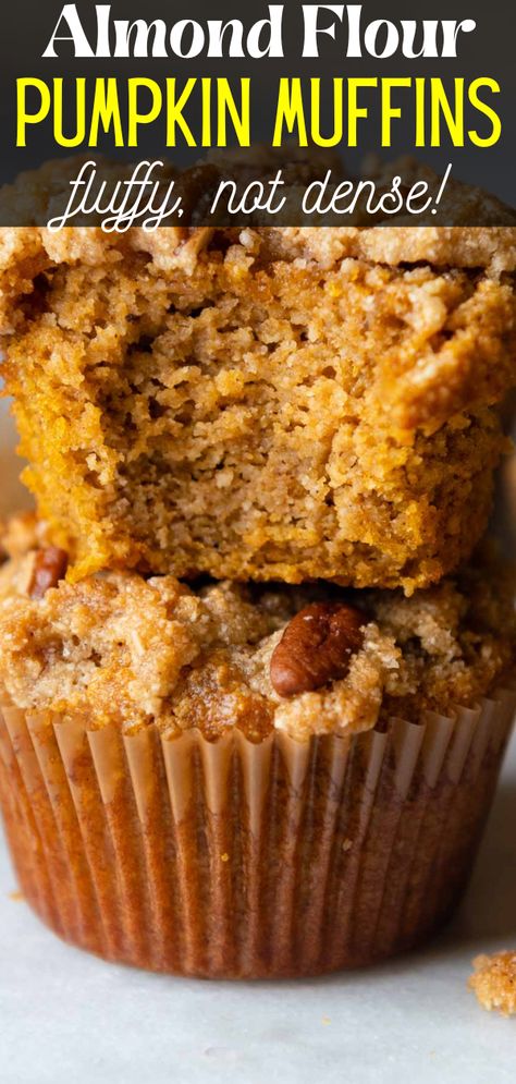 Are you fed up with bland, heavy muffins that lack flavor? I've mastered numerous techniques for using almond flour in baking, allowing you to savor almond flour pumpkin muffins that are airy, flavorful, and just right! This quick and gluten-free breakfast or snack option is ready in just 5 minutes, featuring a delightful nutty streusel crumble on the surface! Panera Bread Pumpkin Muffins, Almond Flour Pumpkin Muffins, Healthy Pumpkin Muffins, Pumpkin Oatmeal Muffins, Best Pumpkin Muffins, Gluten Free Pumpkin Muffins, Almond Flour Muffins, Almond Flour Recipes, Gluten Free Muffins