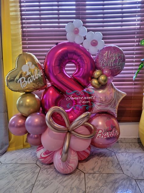 Barbie Balloon Bouquet, Barbie Balloons, Diy Graduation Party Decor, Barbie Party Decorations, Barbie Birthday Cake, Barbie Theme Party, Balloon Garland Diy, Barbie Birthday Party, Barbie Theme