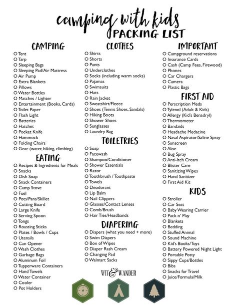 Packing List for Camping with Kids - Wit & Wander Camping Hacks With Kids, Car Camping Organization, Zelt Camping, Printable Packing List, Camping With Toddlers, Camping Bedarf, Camping Accesorios, Camping Packing List, Camping List