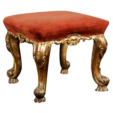 rocco furniture | Very Fine Rococo Giltwood Stool, 18th Century Rococo Furniture 18th Century, 18th Century Furniture, Alchemist Lab, Rococo Furniture, Coquille Saint Jacques, Arabian Art, British Furniture, Vintage Stool, Modern Stools