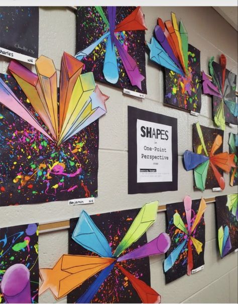 Middle School Art Projects, 6th Grade Art, One Point Perspective, 4th Grade Art, 5th Grade Art, 3rd Grade Art, Classroom Art Projects, Creation Art, Art Camp