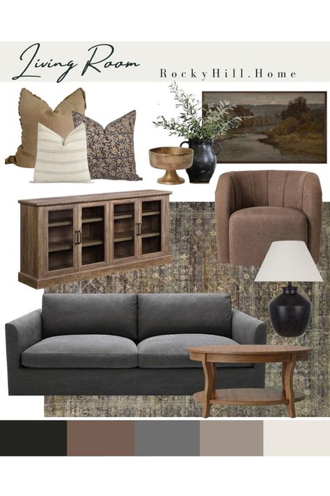 New collection Home 2022 curated on LTK Dark Couch Living Room, Dark Grey Sofa Living Room, Dark Grey Couch Living Room, Grey And Brown Living Room, Moody Living Room, Grey Sofa Living Room, Kitchen Favorites, Grey Couch, Grey Couch Living Room