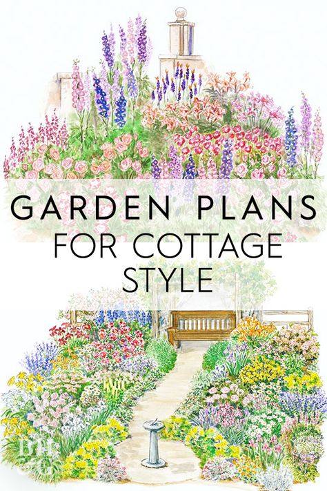 Full of English charm, this cottage garden plan provides lots of color over a long period. #gardenplans #gardenplanslayout #gardenlayout #project #printablegardenplan #landscape #bhg Cottage Garden Patio, Cottage Garden Plan, Garden Design Layout Landscaping, Flower Garden Plans, English Garden Design, French Country Garden, Cottage Garden Design, Garden Design Layout, Cottage Garden Plants