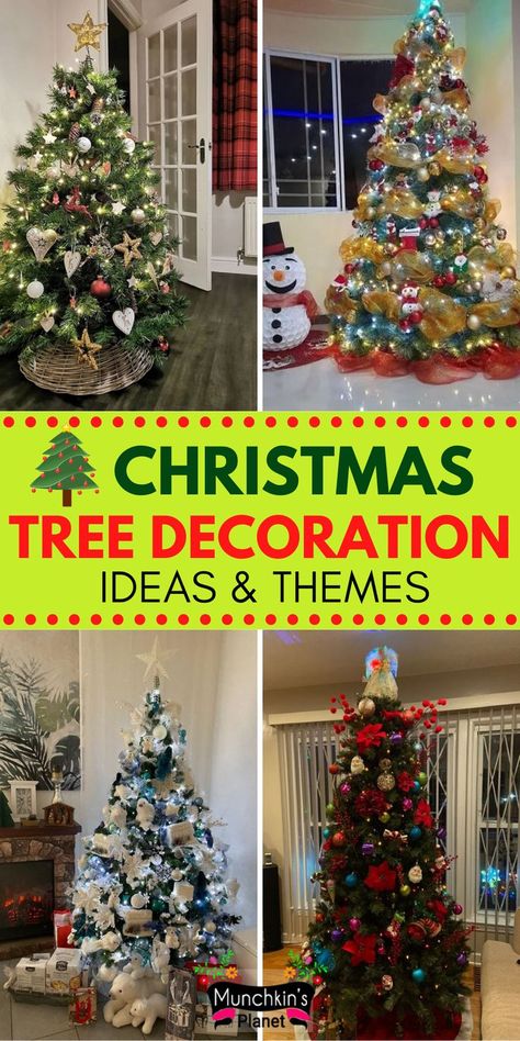 Christmas Tree Decoration Ideas Glam Christmas Tree Ideas, Simple White Christmas Tree, Green Christmas Tree Decor, Traditional Red And Green Christmas, Christmas Tree Simple, Red And Green Christmas Tree, Glam Christmas Tree, Christmas Tree Decoration Ideas, Tree Decoration Ideas