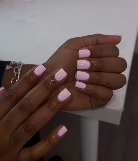 ˚୨୧⋆ @bella2angel Sns On Real Nails, Pink Nails Not Acrylic, Pink Gel Overlay Nails Natural, Natural Nails Vacation, New Set Nails, Solid Color Short Square Nails, Light Pink Overlay Nails, Soft Pink Overlay Nails, Square Short Pink Nails