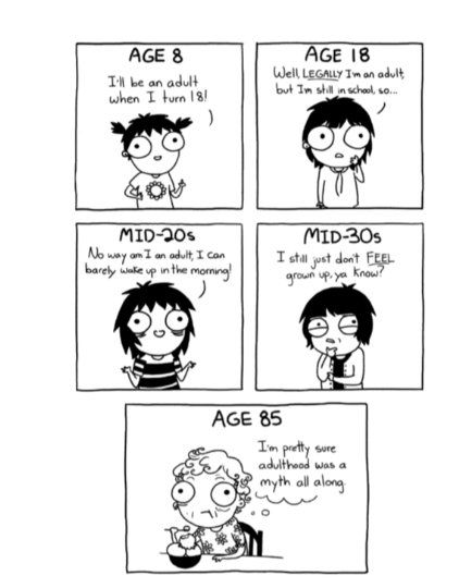 Goodreads | Adulthood Is a Myth (Sarah's Scribbles, #1) by Sarah Andersen — Reviews, Discussion, Bookclubs, Lists Saras Scribbles, Sarah Scribbles, Sarah Anderson Comics, Sarah's Scribbles, Sarah Andersen, The Awkward Yeti, Comics Strips, Sarah Anderson, 4 Panel Life