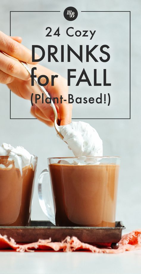 Hot Vegan Drinks, Pumpkin Hot Drinks, Flavored Hot Tea Recipes, Cozy Drinks Winter, Hot Autumn Drinks, Non Alcoholic Hot Drinks, Cozy Fall Drinks Nonalcoholic, Non Coffee Fall Drinks, Fall Hot Chocolate Recipes