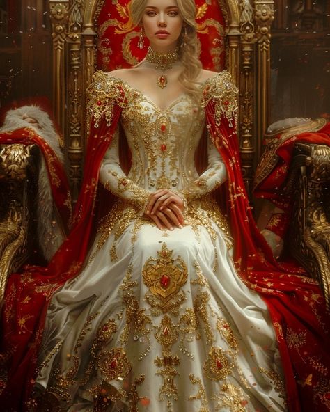 Working on living my best life, shout out to all you queens and kings out there! https://tinyurl.com/SurrealismByKia #queen #ai #aiart #livingmybestlife #throne #royal #yolo #conceptart Royal Gowns Queens, Medieval Dress Queen, Fantasy Dress Queens, Fantasy Queen Dress, Queen Outfits Royal, Queen Of Hearts Makeup, Royal Gowns, Fantasy Queen, Queen Outfits