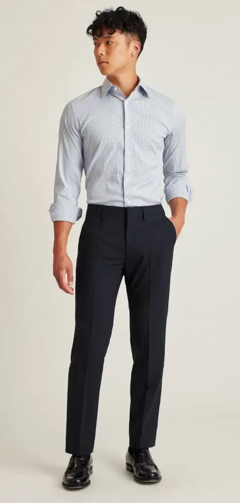 Men's Business Casual Pants (Dress Pants for the Office) - Sharp Confident Man Suits Men Office, Business Casual Guy Outfits, Mens Fashion Work Business, Men’s Fashion Summer Work, Business Outfits Man, Dark Grey Dress Pants Outfit Mens, Mens Casual Workwear, Mens Office Outfits Business Casual, Work Suits Men Business Attire