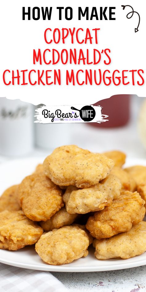 Chicken Mcnuggets Recipe, Mcnuggets Recipe, Mcdonalds Recipes, Mcdonalds Chicken, Chicken Mcnuggets, Homemade Chicken Nuggets, Chicken Nugget Recipes, Nuggets Recipe, Copykat Recipes