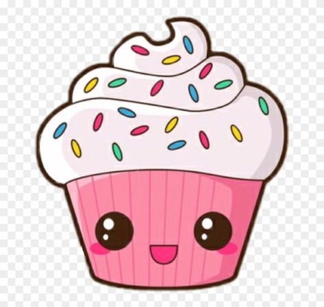 Cute Cupcake Drawing, Cartoon Cupcakes, Desserts Drawing, Cupcake Clipart, Cupcake Drawing, Kawaii Clipart, Arte Do Kawaii, Images Kawaii, Cute Clipart