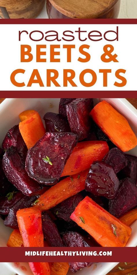 Roasted beets and carrots make the best side dish that's packed with flavor. This side is made with simple ingredients that come together to make an easy Christmas holiday side. This dish is made with carrots, beets, honey, oil, salt, pepper, and thyme, all of which come together to make a flavorful side that kids and adults will love. Try this side dish recipe today! Roasted Beats, Jewish Embroidery, Beets And Carrots, Roasting Beets In Oven, Dairy Free Thanksgiving, Roasted Beets And Carrots, Carrot Dishes, Beets Carrots, Best Side Dish