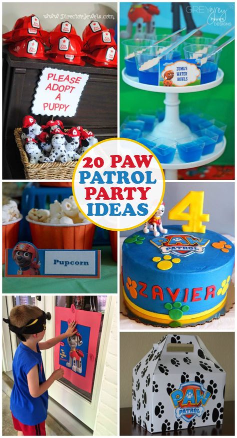 So many fun ideas for an awesome PAW Patrol birthday! Fun 2nd Birthday Party Ideas, Fourth Birthday Boy Theme Paw Patrol, Paw Patrol Kids Party, Paw Patrol Diy Party Ideas, Paw Patrol Birthday Diy, Paw Patrol Birthday Party Activities, Paw Patrol Party Favor Ideas, Paw Patrol Birthday Activities, Paw Patrol 4th Birthday Party Boy