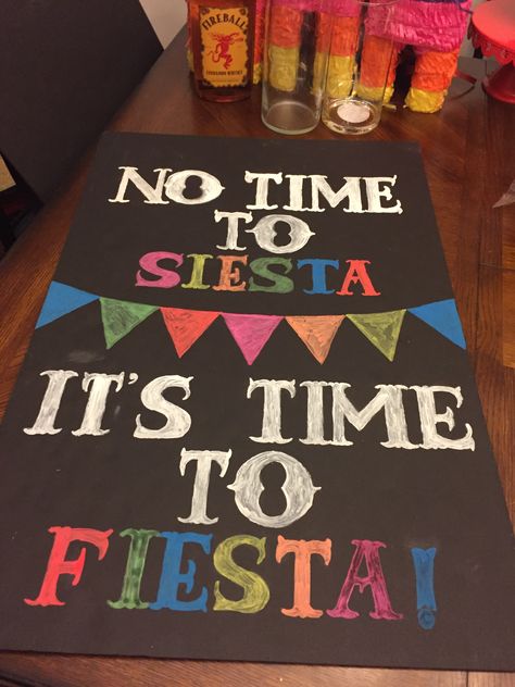 Mexican Party Signs Mexican Party Signs, Fiesta Birthday Party Games, Mexico Themed Party Food, Mexican Night Decorations, Mexico Themed Birthday Party, Fiesta Theme Party Sayings, Latino Birthday Party Ideas, Mexican Night Ideas Decor, Mexican Night Party Decorations