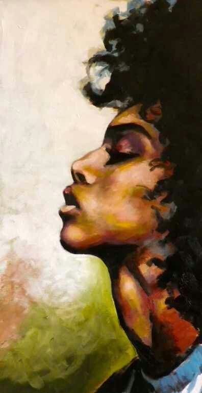 Such a strong face. Love the side profile Thomas Saliot, Art Amour, Natural Hair Art, Afrikaanse Kunst, Wow Art, Side Profile, Afro Art, African American Art, Black Natural Hairstyles