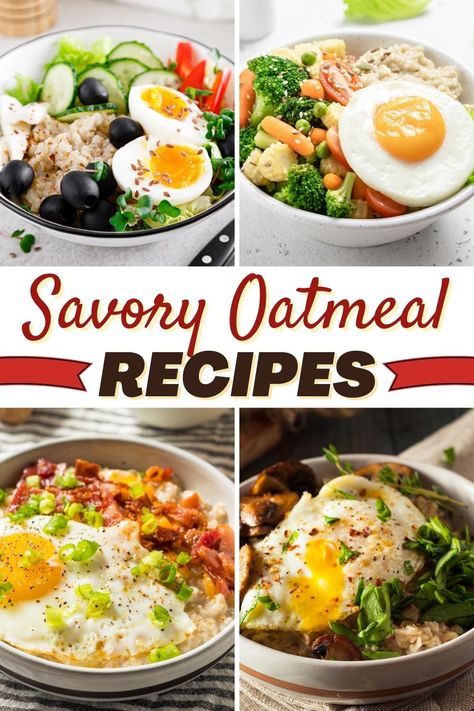 Savory Oatmeal Recipes Oatmeal Dinner, Baked Oatmeal Recipes Healthy, Savory Oatmeal Recipes, Oats Recipes Breakfast, Vegetarian Bowls, Savory Oatmeal, Breakfast Oatmeal Recipes, Ultimate Breakfast, Veggie Delight