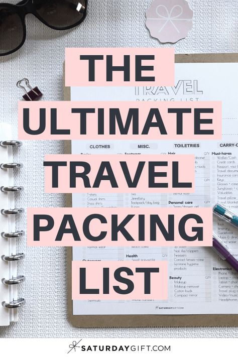 Want to make sure that you've packed all the needed things for your trip? Super! Here's a complete travel packing list that'll help you do just that! This US letter size checklist will simplify your traveling and will make you feel at ease that you won't forget anything important. Traveling For A Month Packing Lists, Essential Packing List Travel, Packing List For Long Trip, Packing List For Long Term Travel, Work Packing List, Travel To Do List Packing, What To Pack For A Holiday, Packing List For Holiday, Ten Day Packing List