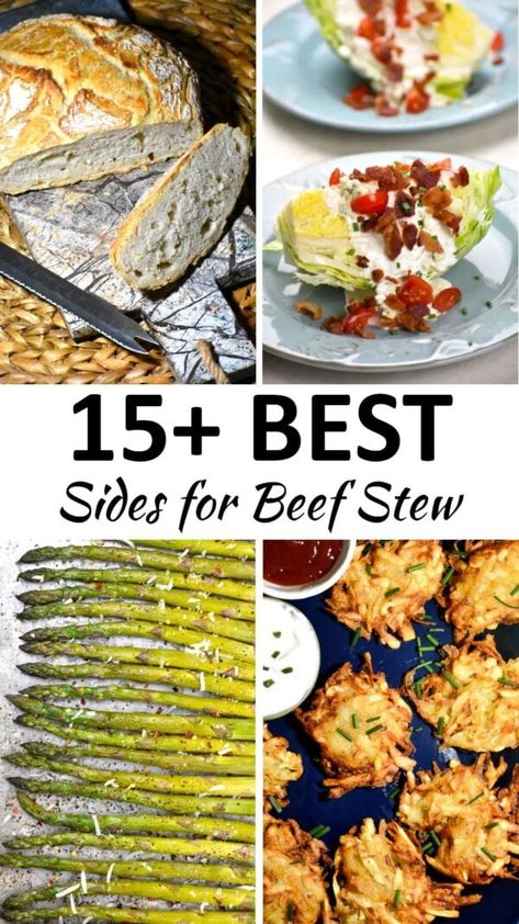 what to serve with beef stew pin Beef Stew Sides Dishes, Side Dishes For Beef Stew, Beef Stew Side Dishes, What To Serve With Beef Stew, Recipes For Stew Meat Other Than Stew, Stew Side Dishes, Beef Stew Sides, Beef Stew Dinner, Beef Stew Crock