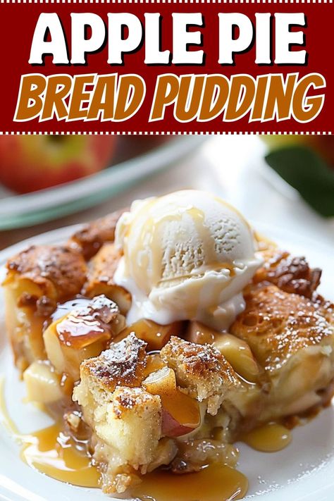 Warm, creamy, and perfectly spiced, this apple pie bread pudding captures all the beloved flavors of fall in one delightfully cozy dish. Crock Pot Apple Bread Pudding, Amaretto Bread Pudding 12 Tomatoes, Martha Stewart Brioche Apple Bread Pudding, Martha Stewart Apple Bread Pudding, Rocky Road Pudding, Apple Cider Bread Pudding, Apple Pie Bread Pudding Easy, Katie Lee Carmel Apple Bread Pudding, Bread Pudding Using Canned Apple Pie Filling