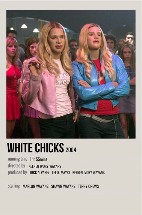 minimal polaroid movie poster for white chicks White Chicks Movie, Jennifer’s Body, Quote Movie, Movies To Watch Teenagers, Iconic Movie Posters, Movie Card, Girly Movies, White Chicks, Film Posters Minimalist